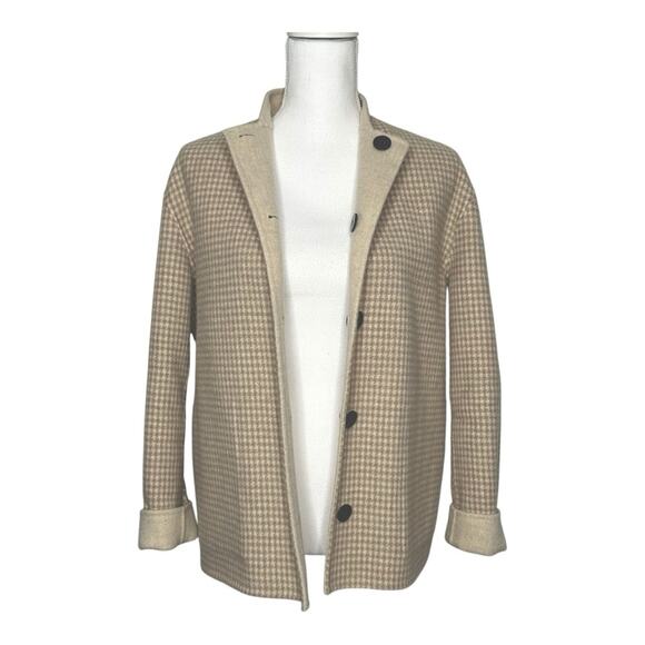 Theory Reversible Boy Coat Wool-Cashmere Blend Houndstooth Size P/XS - Picture 1 of 12